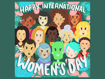 International Women's Day girl power illustration international womens day women