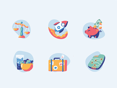 Perks and Benefits Icons for ApplyBoard careers graphic design icons icons design icons pack icons set iconset illustration perks and benefits