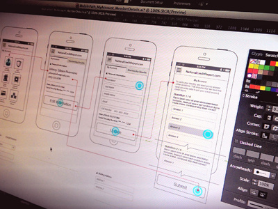 Mobile Flow & Wires mobile wireframes