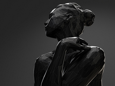 Black Hugs black hands hugs low poly woman