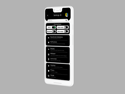 Settings app daily ui design graphic design illustration logo ux