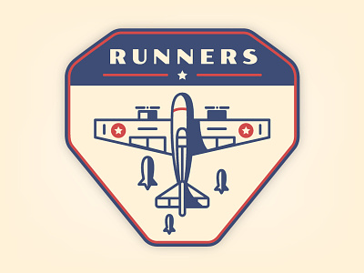 Runners Badge badge bomber plane