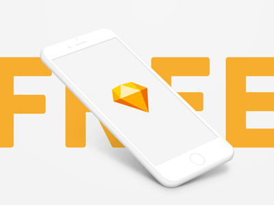 FREE iPhone Mockup free iphone isometric minimalist mockup orange simple sketch template