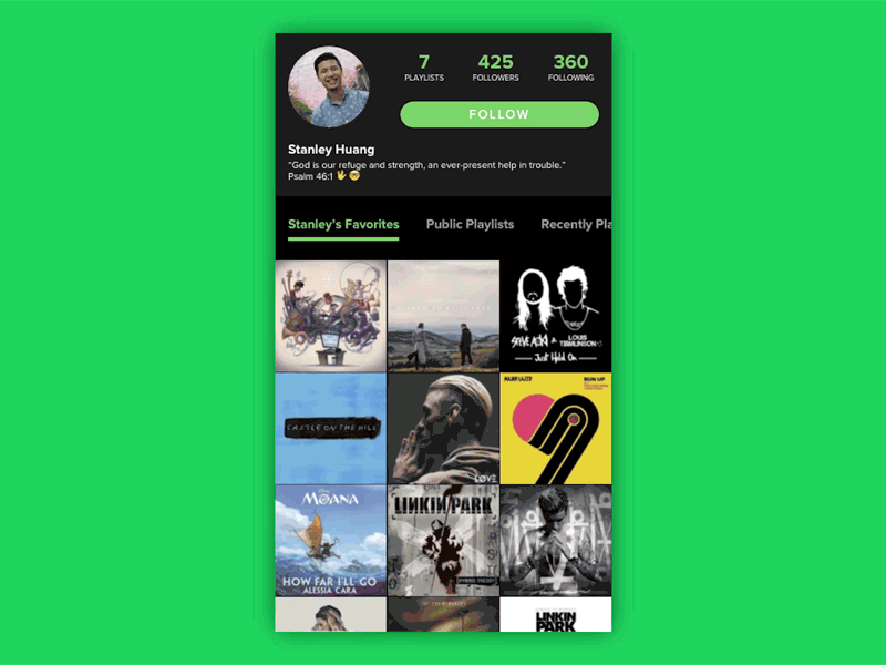 Daily UI #006 - User Profile daily ui instagram profile page spotify ui user profile ux