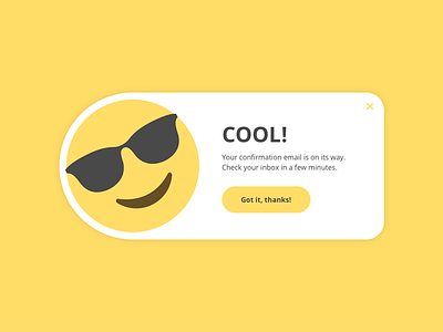 Daily UI #016 - Pop-Up / Overlay confirmation daily ui email emoji overlay popup ui ux