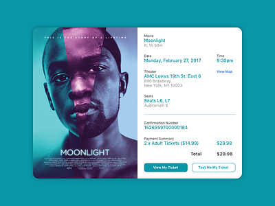 Daily UI #017 - Email Receipt daily ui email movie receipt ticket ui ux