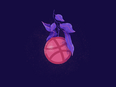 One Dribbble Invite draft dribbble draft dribbble invite fruit illustration invitation procreate