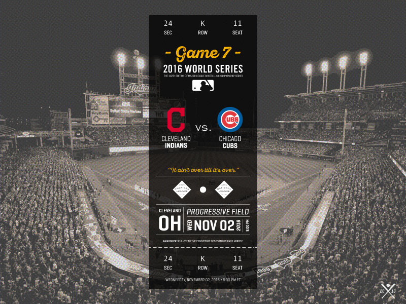 2016 World Series Ticket by Tim Roesch on Dribbble