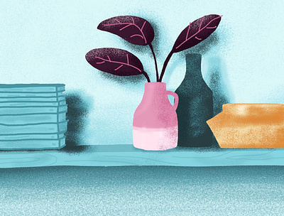 Shelf Life drawing illustration plant procreate sketch still life vase