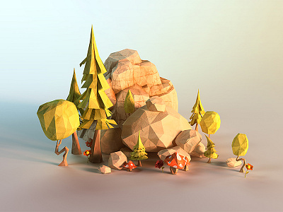 lowpoly rocks character design face faceted giants low poly lowpoly paper papercraft papercut power