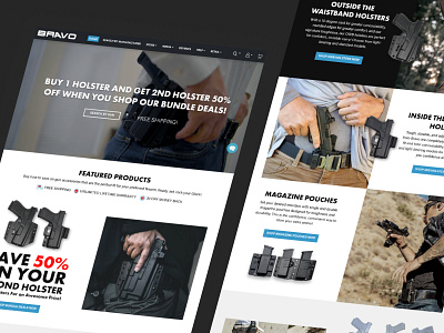 Bravo Concealment - Shopify brightness concealment design ecommerce gun holster ui webdesign