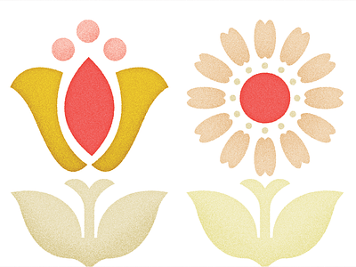 flowers color colour flower illustration mid century retro texture vector