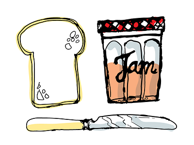 Toast & Jam breakfast editorial illustration jam jottings knife quickfire sketch toast