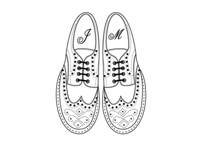 brogues black white brogues illustration line drawing minted shoes simple