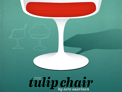 Tulip Chair chair colour illustration mid century poster texture tulip chair typography vector