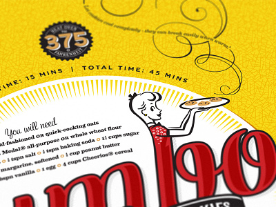 Jumbo Breakfast Cookies 50s cheerios illustration recipe retro scrolls tackorama typography vector verner