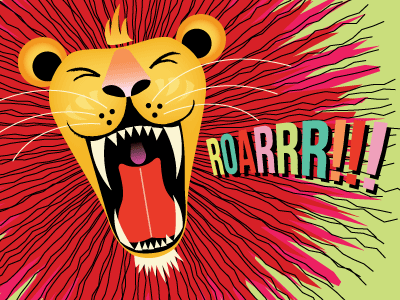Roar brad woodard colour illustration lion loud roar skillshare