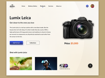 Lumix leica Ui Product page design ui web