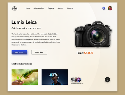 Lumix leica Ui Product page design ui web