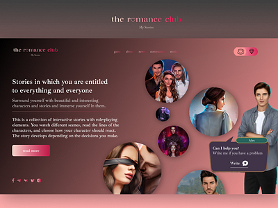 Romance Club UX|UI Web Design app branding concept design game heroscreen logo love mobile app romance ui ux ux ui web design