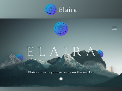 Elaira Cryptocurrency UX|UI Web Design branding coin concept cryptocurrency design figma heroscreen logo photoshop ui ux ux ui web design