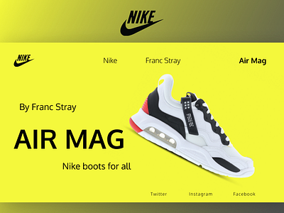 NIKE AIR MAG SNEAKERS UX|UI Web Design air air mag boots branding concept design figma heroscreen nike sneakers ui ux ux ui web design