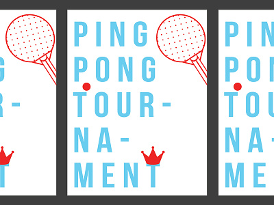 Ping! Pong! bold creative event flyer illustration linear poster tournament typography vector wip
