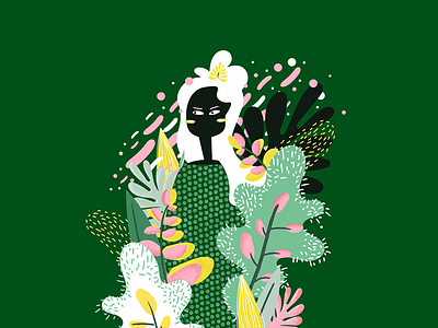 jungle #2 digital flowers green illustration