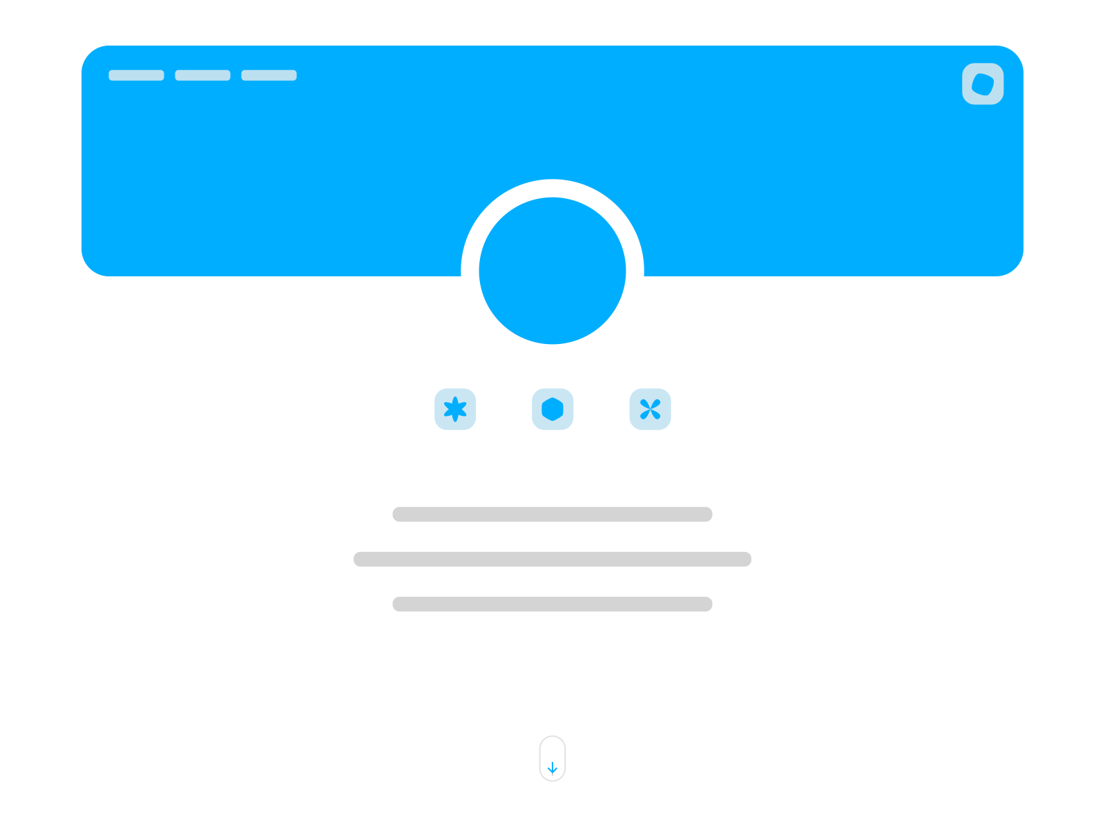 Animated scroll cue