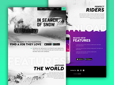 In Search Of Snow | Landing Page app branding design iphone landing page ui ux web website