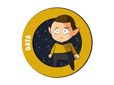 Makers Academy - Badges - Data badge character code data icon school star treck