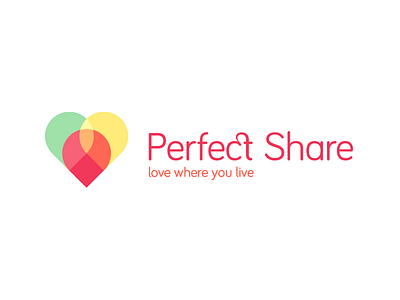 Perfect Share Logo branding heart logo pin