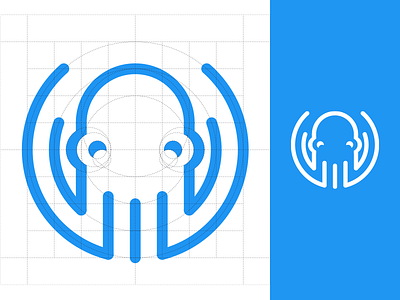 Polydone Logo - Construction animal branding circular geometry construction geometry identity illustration logo mascot minimal octopus vector