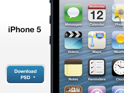 iPhone 5 Free PSD Download 5 download free ios iphone iphone 5 mobile photoshop psd