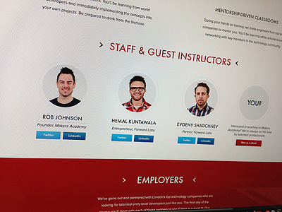 Makers Academy - Home Page - Detail education school ui web design website
