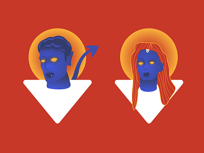 Blue Devils #Illustration character comics geometric gradient illustration marvel vector xmen