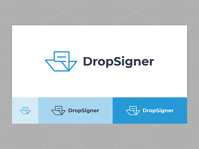 Logo #DropSigner app brand branding design document flat folder geometric icon logo minimal paper vector web website