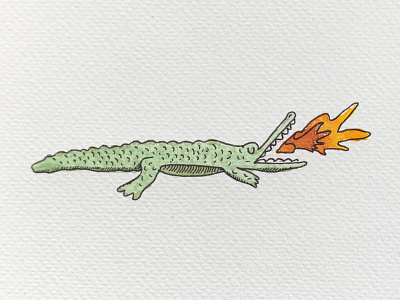 The fire-spitting croco 🔥🐊 aquarelle character design character illustration crocodile illustration smashdraw watercolor