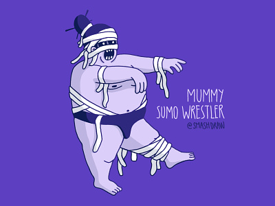 The Mummy Sumo Wrestler 💀🇯🇵 character character design character illustration illustration mummy procreate sumowrestler