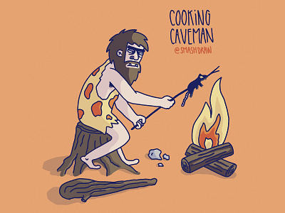 The Cooking Caveman 🔥🐁 caveman character character design character illustration illustration procreate smashdraw