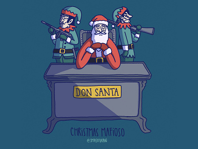 The Christmas Mafioso 🎅🏼🐴 character character design character illustration illustration procreate smashdraw