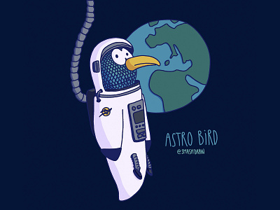 The Astro Bird 🌍🐥 character character design character illustration illustration procreate smashdraw