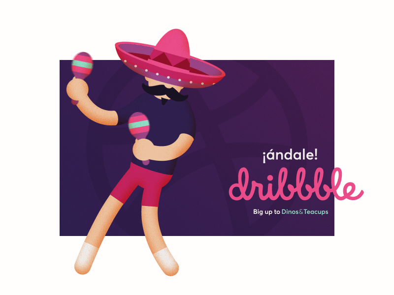 What's up Dribbble debut gif animation joysticksnsliders mexican rubberhose