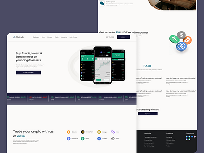 Crypto Landing Page crypto design desktop finance fintech landing page screen ui