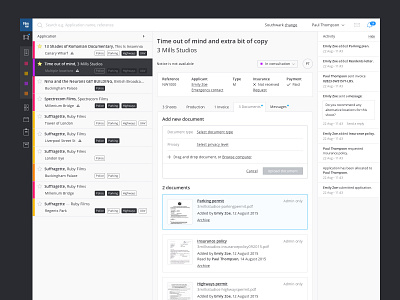 Location booking application interface