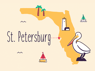 St. Petersburg boat design environmental voter evp florida illustration lighthouse pelican st. petersburg vector