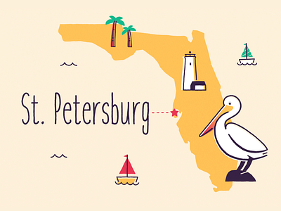 St. Petersburg boat design environmental voter evp florida illustration lighthouse pelican st. petersburg vector