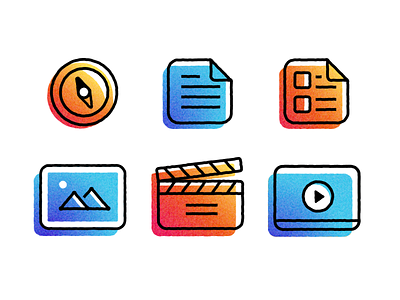 Process Icons animation design flat icons planet nutshell process vector