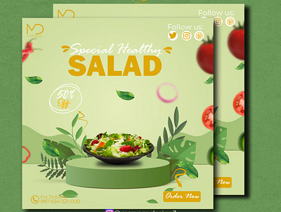 Salad post design banner design branding post design social media post