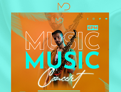 Music party social media post design banner design branding design graphic design post design social media post
